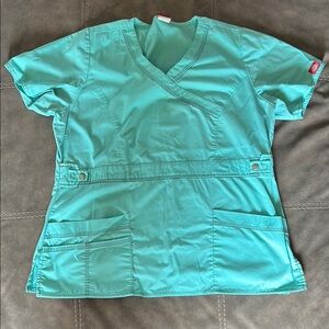 Teal V-Neck Scrub Top